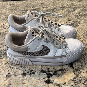 Nike White and Gray Women's Sneakers